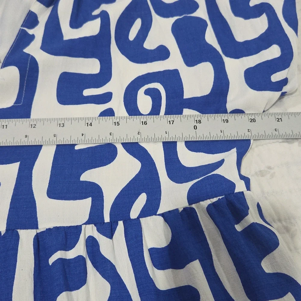 THML adorable Dress In Great Condition. Blue/white Geometric Type Pattern. 💙 - Picture 11 of 12